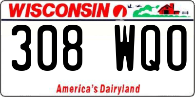 WI license plate 308WQO