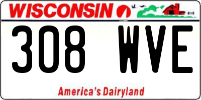 WI license plate 308WVE