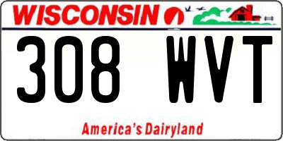 WI license plate 308WVT