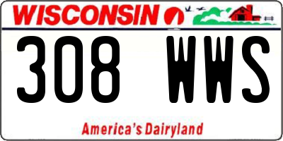 WI license plate 308WWS
