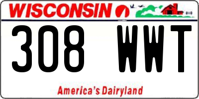 WI license plate 308WWT