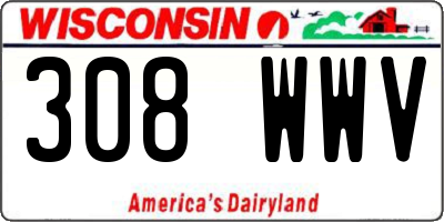 WI license plate 308WWV