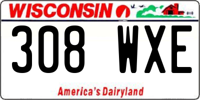 WI license plate 308WXE
