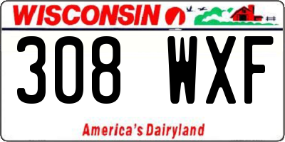 WI license plate 308WXF