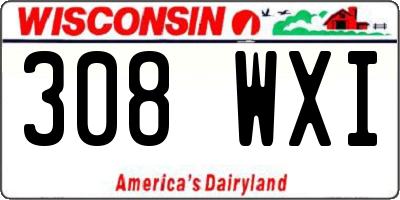 WI license plate 308WXI