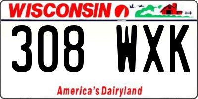 WI license plate 308WXK