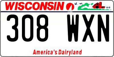 WI license plate 308WXN