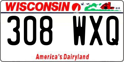WI license plate 308WXQ