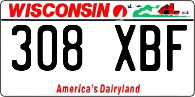 WI license plate 308XBF