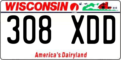 WI license plate 308XDD