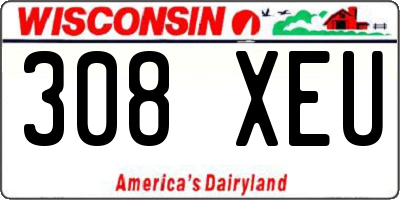 WI license plate 308XEU