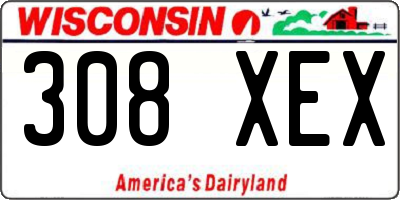 WI license plate 308XEX