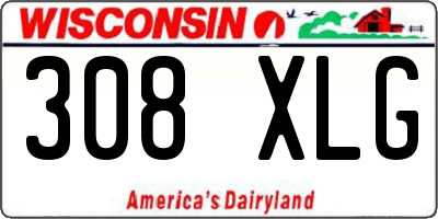 WI license plate 308XLG