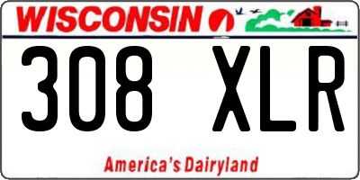 WI license plate 308XLR