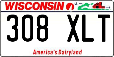 WI license plate 308XLT