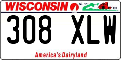 WI license plate 308XLW