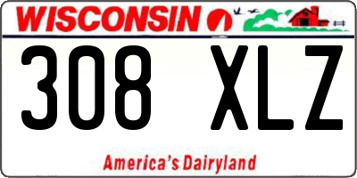WI license plate 308XLZ