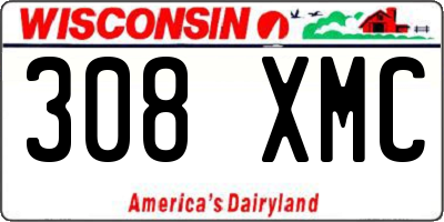 WI license plate 308XMC