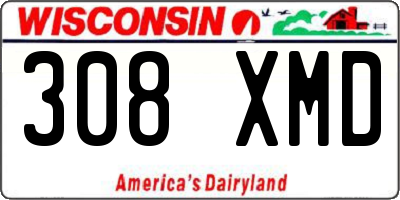 WI license plate 308XMD