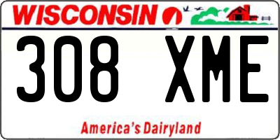 WI license plate 308XME