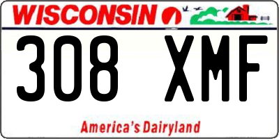 WI license plate 308XMF