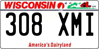 WI license plate 308XMI
