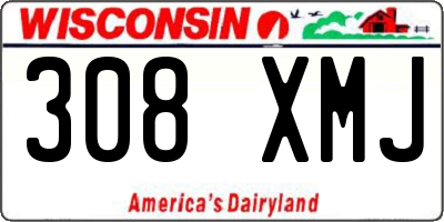 WI license plate 308XMJ