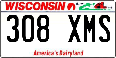 WI license plate 308XMS