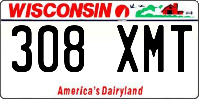 WI license plate 308XMT