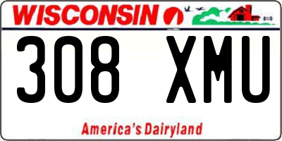 WI license plate 308XMU