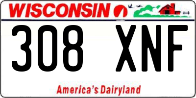 WI license plate 308XNF