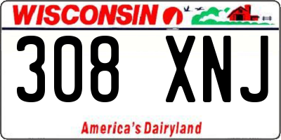 WI license plate 308XNJ