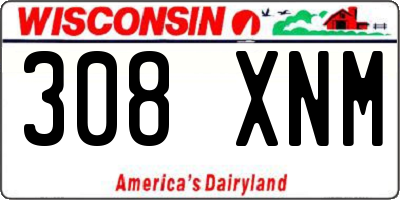 WI license plate 308XNM