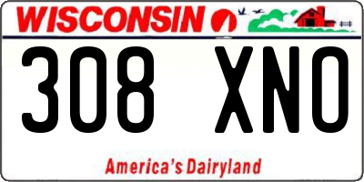 WI license plate 308XNO
