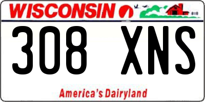 WI license plate 308XNS