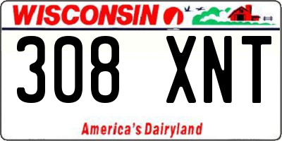 WI license plate 308XNT
