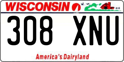 WI license plate 308XNU