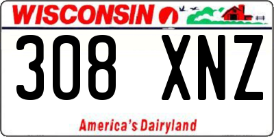 WI license plate 308XNZ
