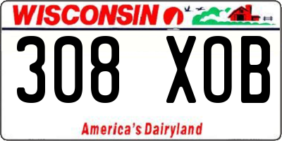 WI license plate 308XOB
