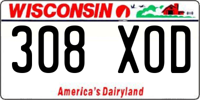 WI license plate 308XOD