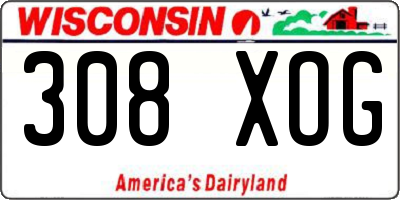 WI license plate 308XOG