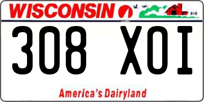 WI license plate 308XOI