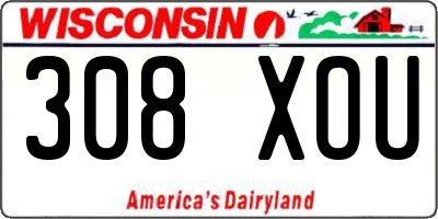 WI license plate 308XOU