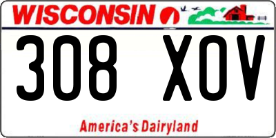 WI license plate 308XOV