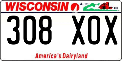 WI license plate 308XOX