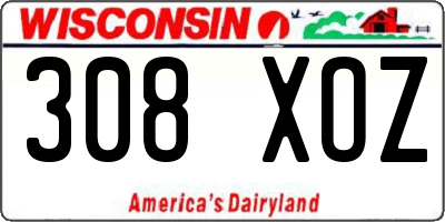WI license plate 308XOZ
