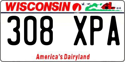 WI license plate 308XPA