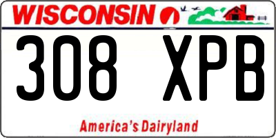 WI license plate 308XPB