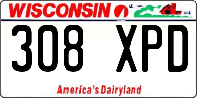 WI license plate 308XPD