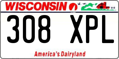 WI license plate 308XPL